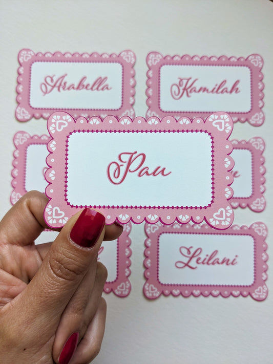 Girly Scalloped Place Cards (Set of 5)